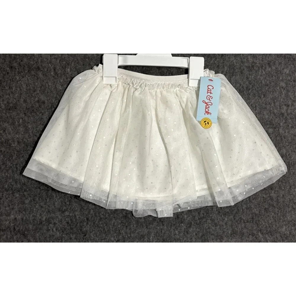 Cat & Jack Girl's Skirt Tutu Layered White 4T
